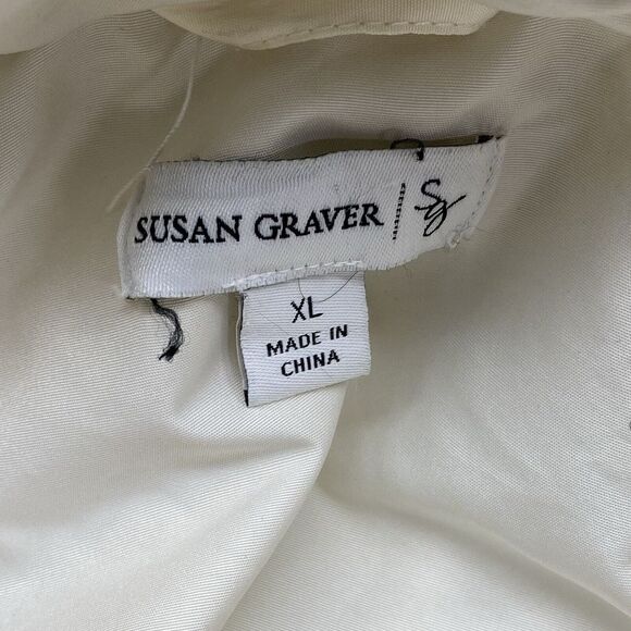 Susan Graver Water Resistant Quilted Puffer Jacket with Hood Womens XL white - Picture 5 of 13
